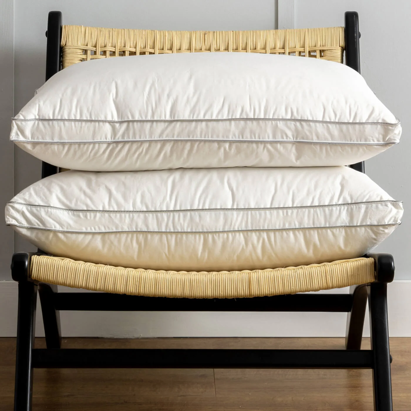 80% Goose Down Pillows & Cotton Quilted Protector Bundle