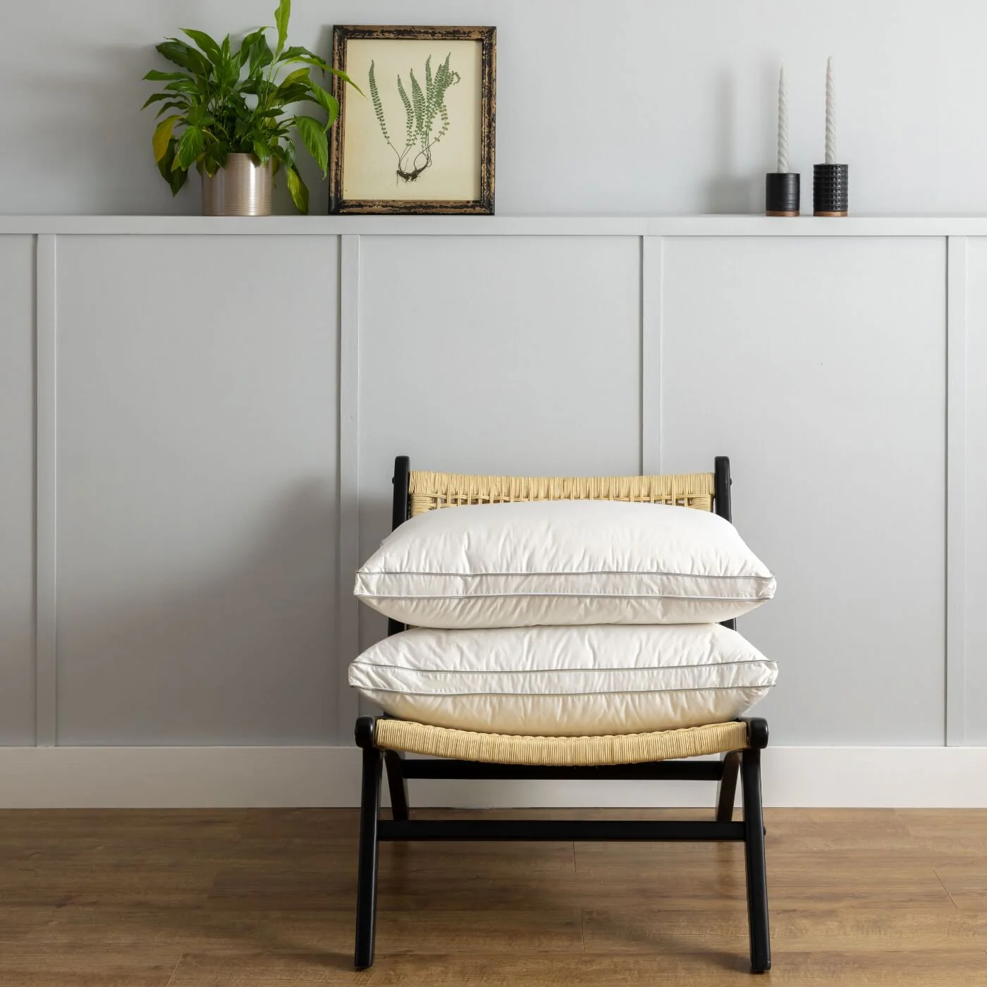 80% Goose Down Pillows & Cotton Quilted Protector Bundle - Image 5