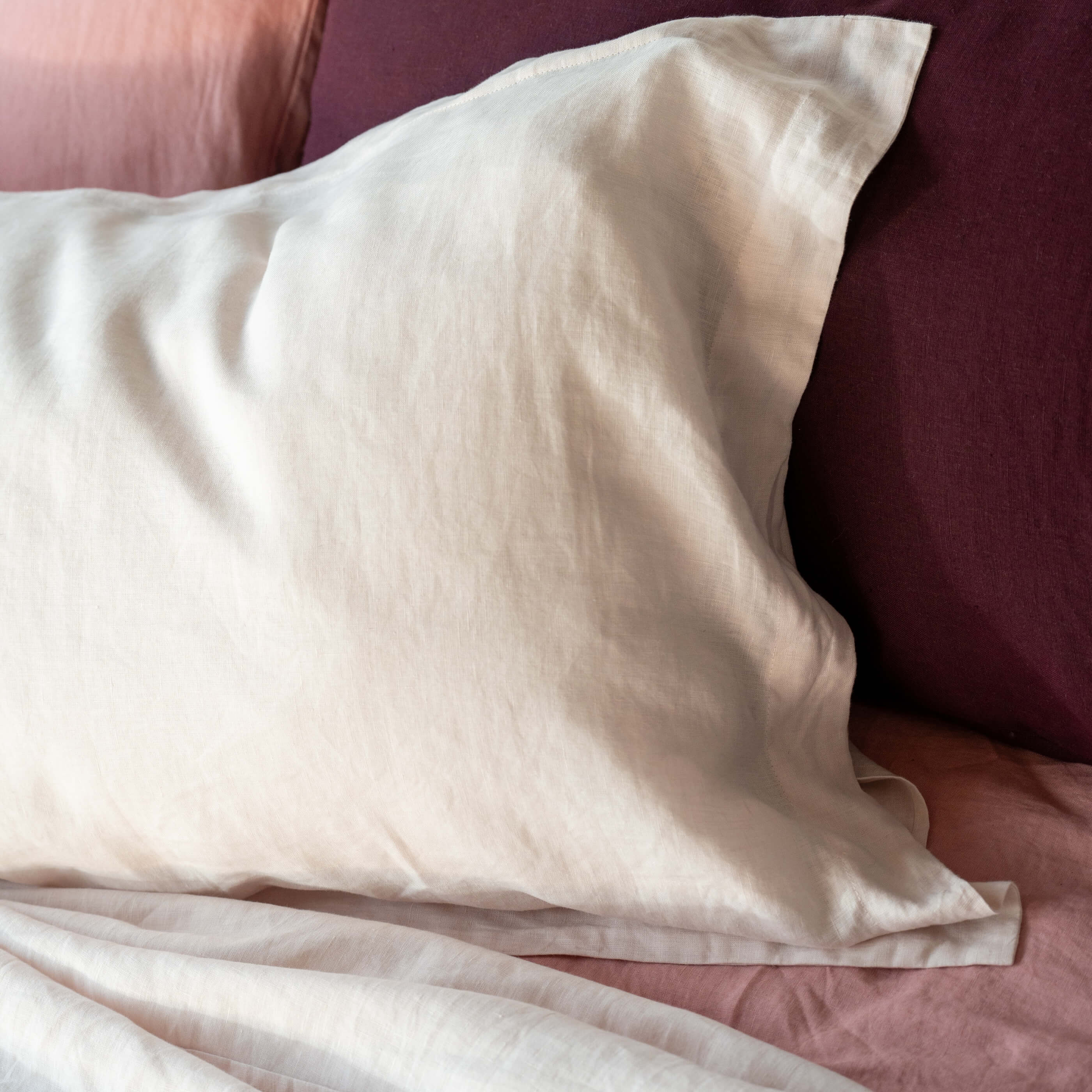 Blush Pink French Linen Bedding And Bed Sheets - Image 4