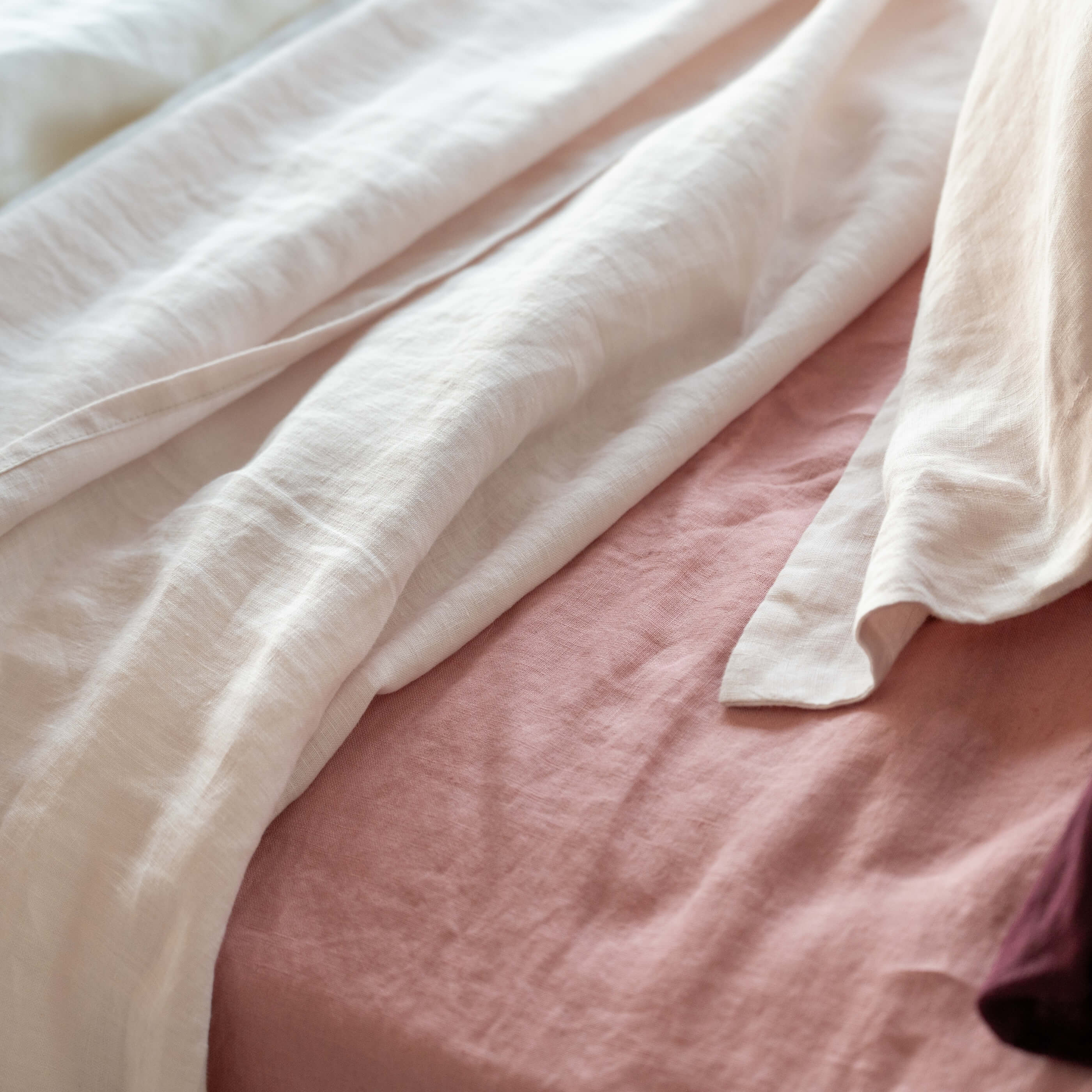 Blush Pink French Linen Bedding And Bed Sheets - Image 5