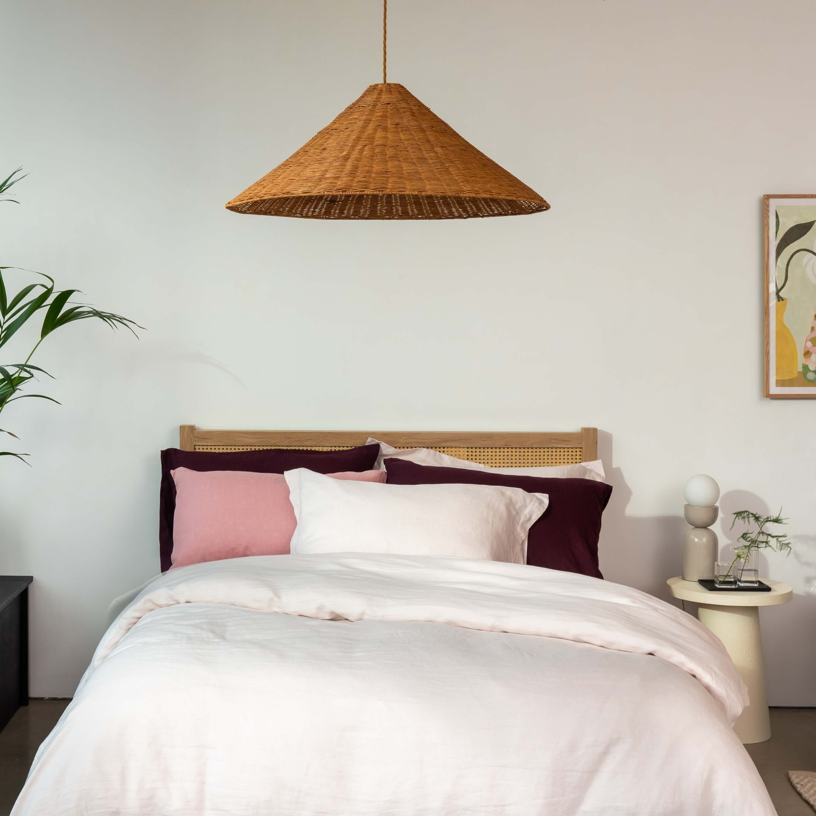 Blush Pink French Linen Bed Sets