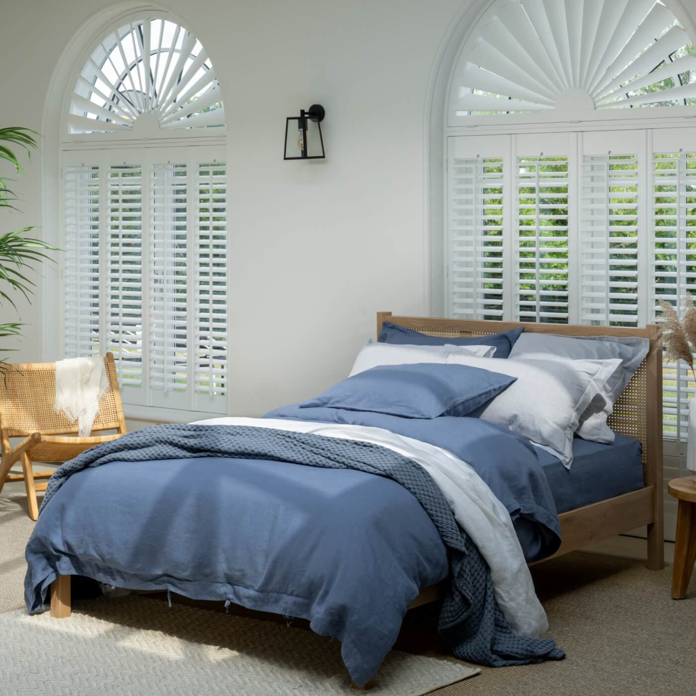 Denim Blue French Linen Duvet Cover - Image 3