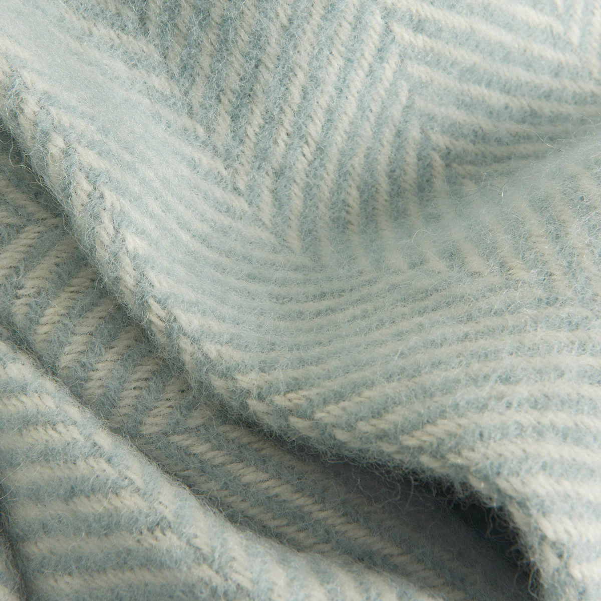 Duck Egg Herringbone Pure Wool Throw - Image 2