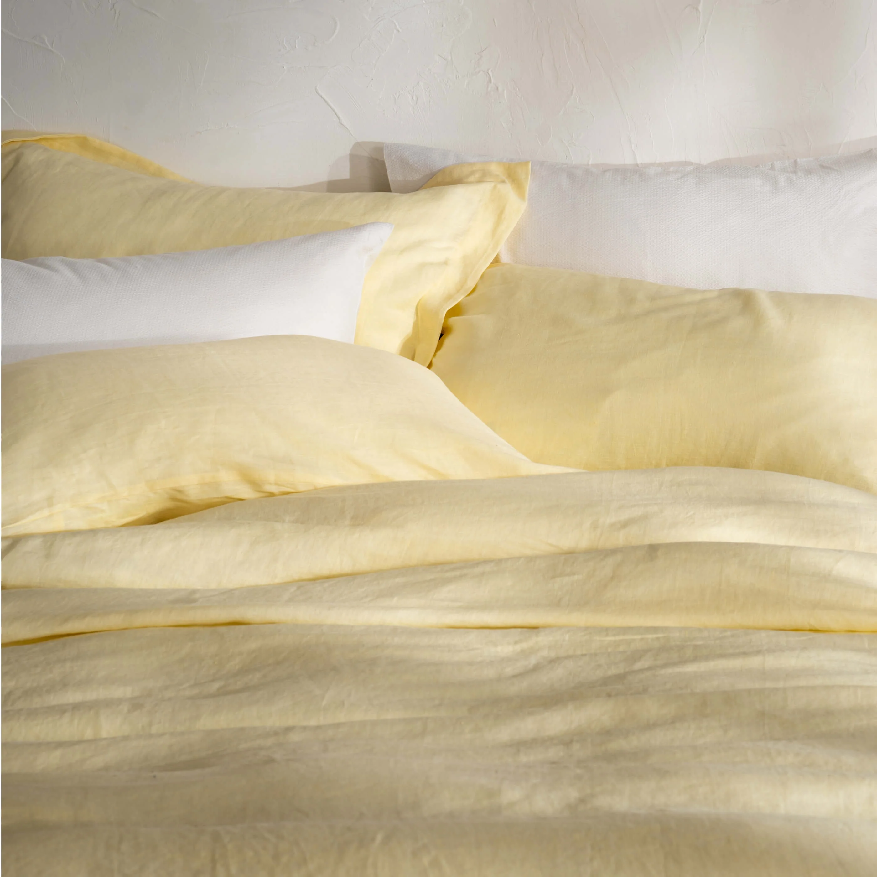 Lemon Yellow French Linen 40cm Deep Fitted Sheets - Image 4