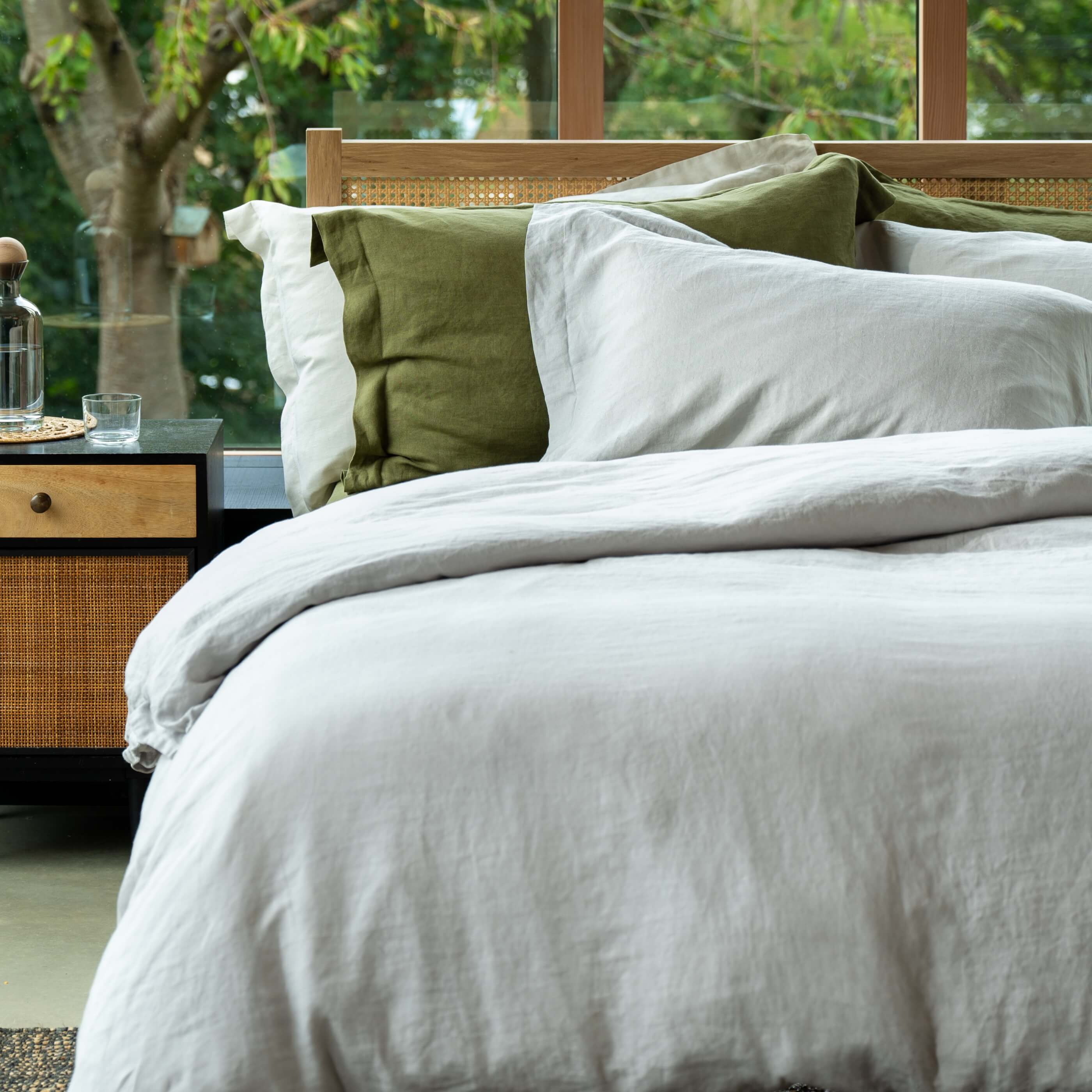 Light Grey French Linen Bedding And Bed Sheets - Image 5