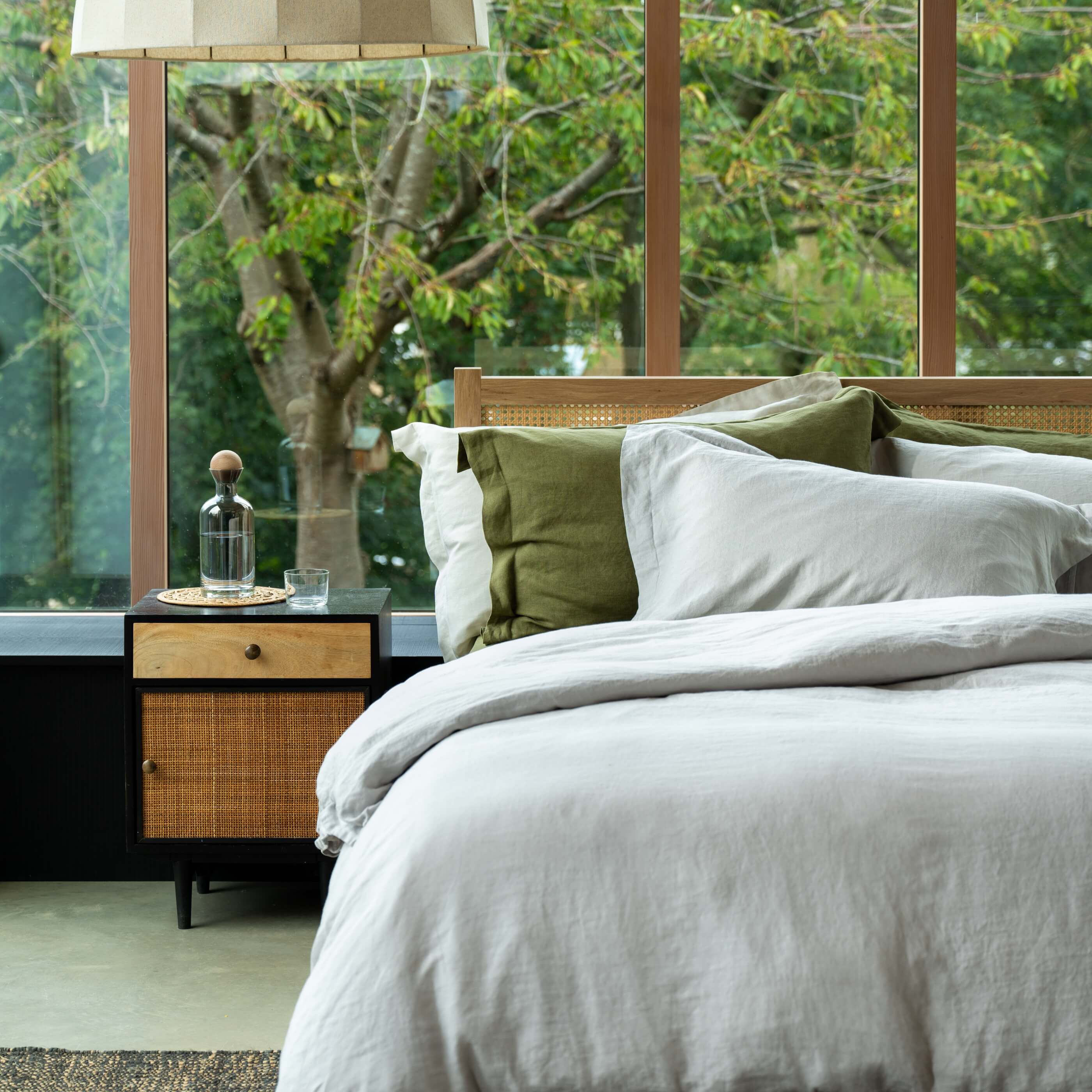 Light Grey French Linen Duvet Cover - Image 3