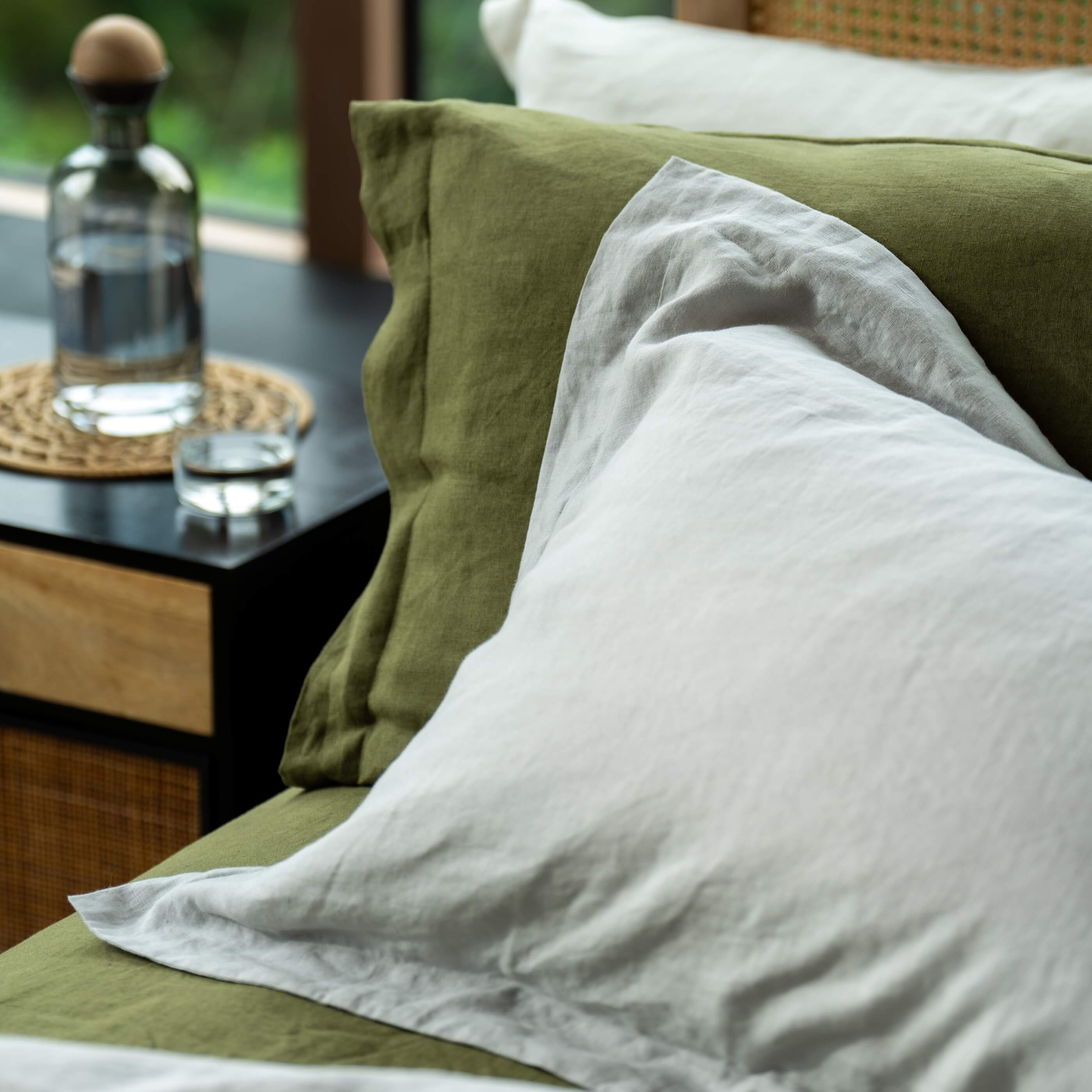 Light Grey French Linen Duvet Cover - Image 4