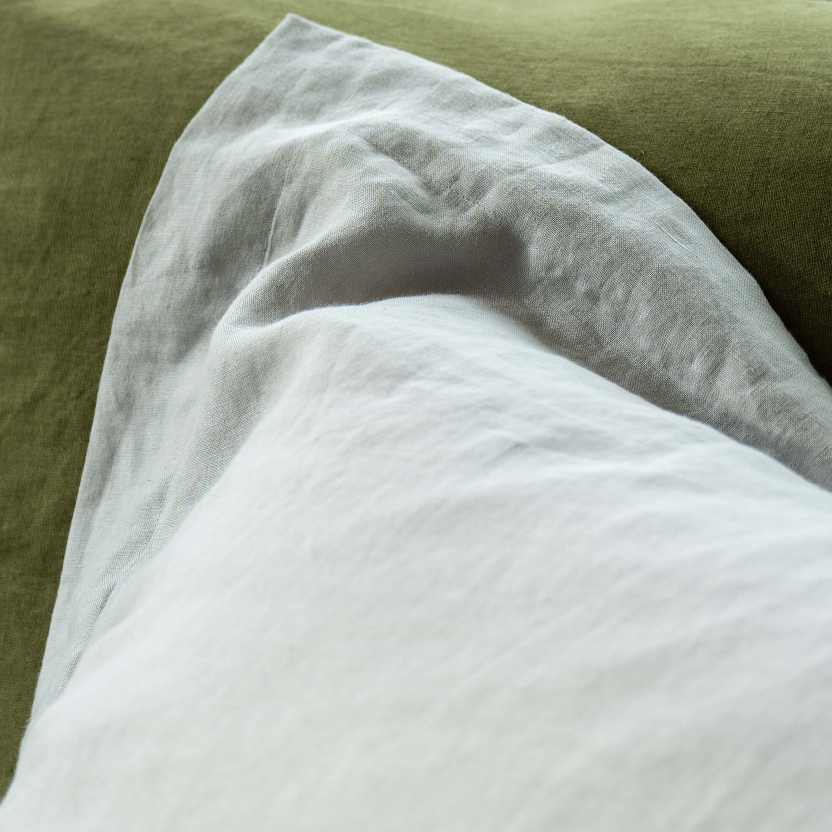 Light Grey French Linen Duvet Cover - Image 5