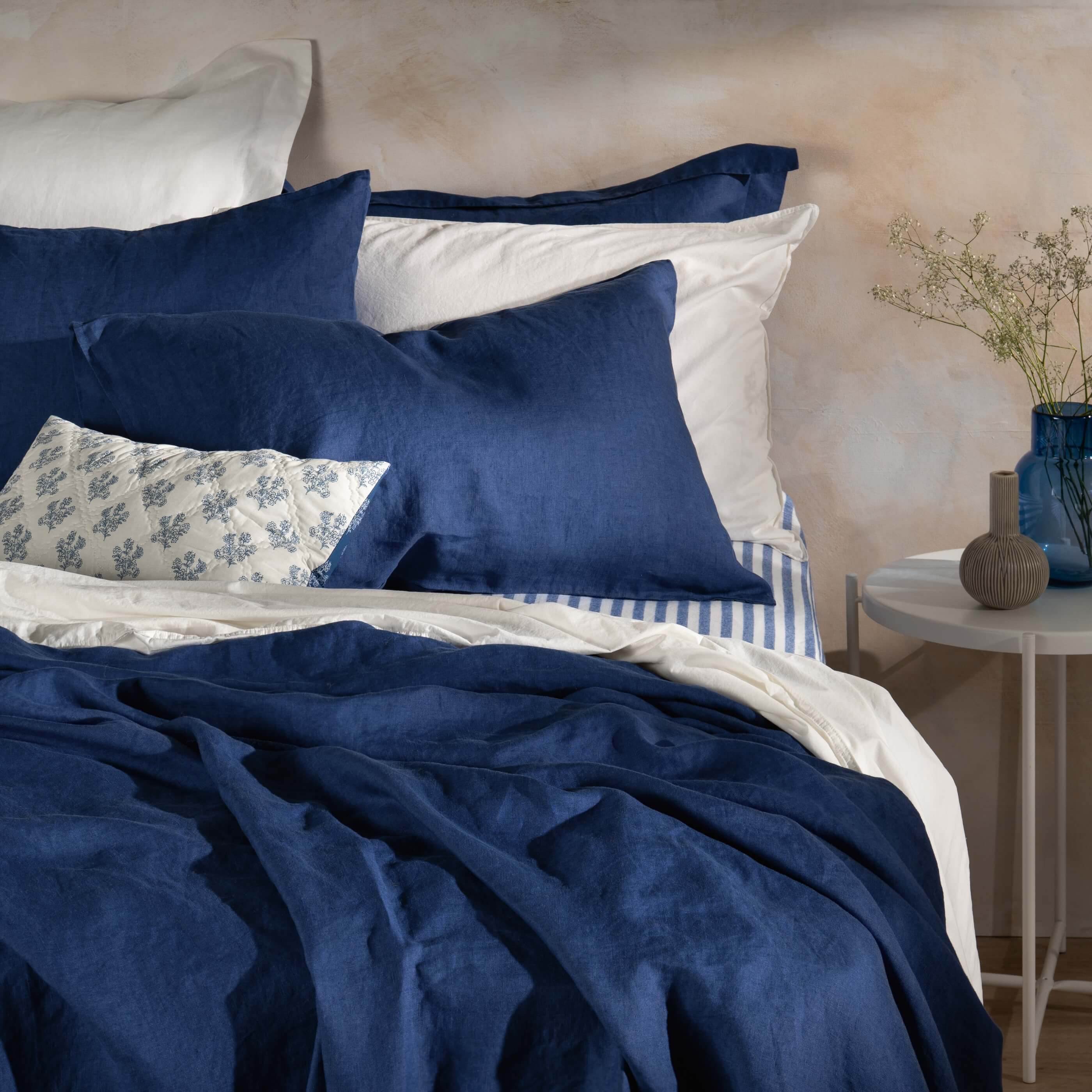 Mediterranean Blue French Linen Duvet Cover - Image 4