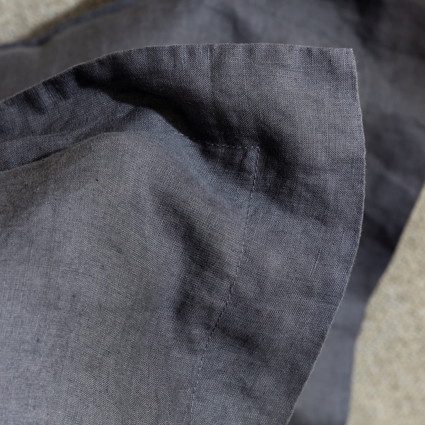 Midnight Grey French Linen Duvet Cover - Image 8