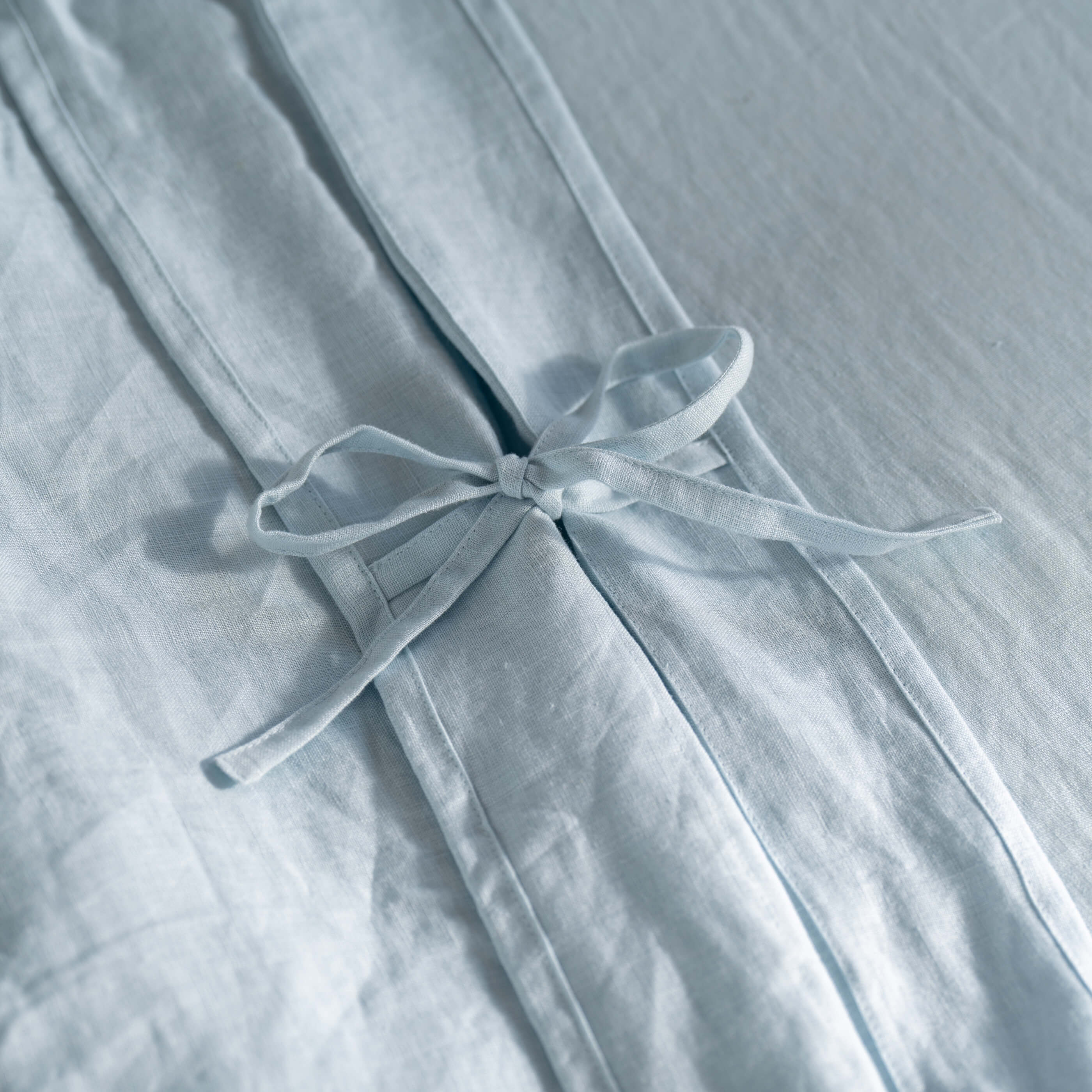 Mineral Blue French Linen Bedding And Bed Sheets - Image 4