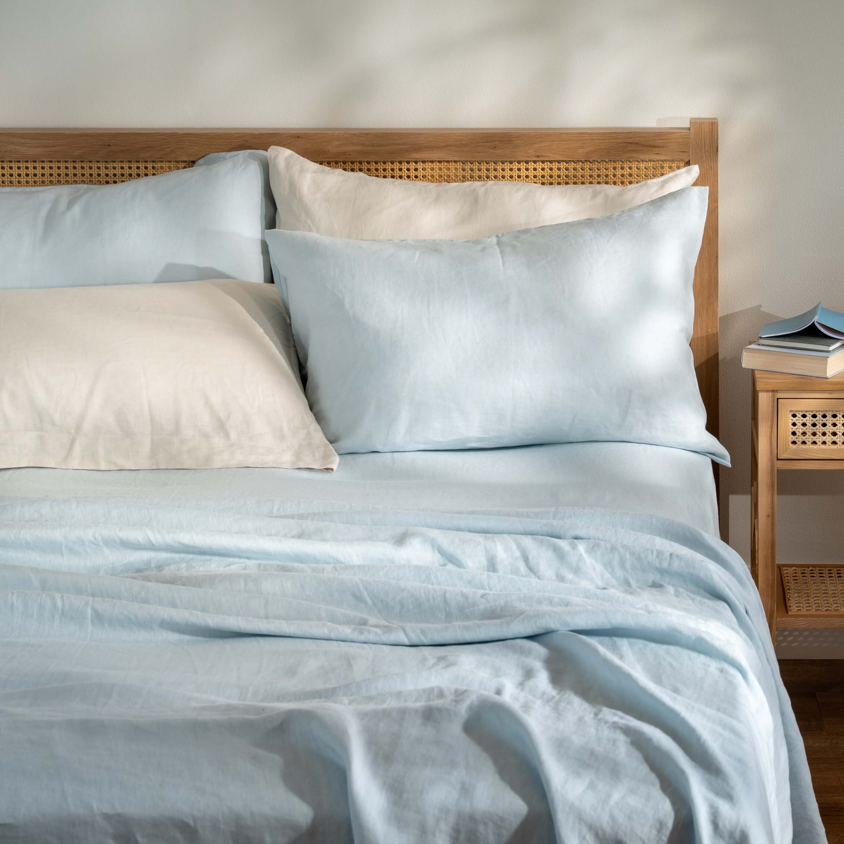 Mineral Blue French Linen Pillowcases - Image 3